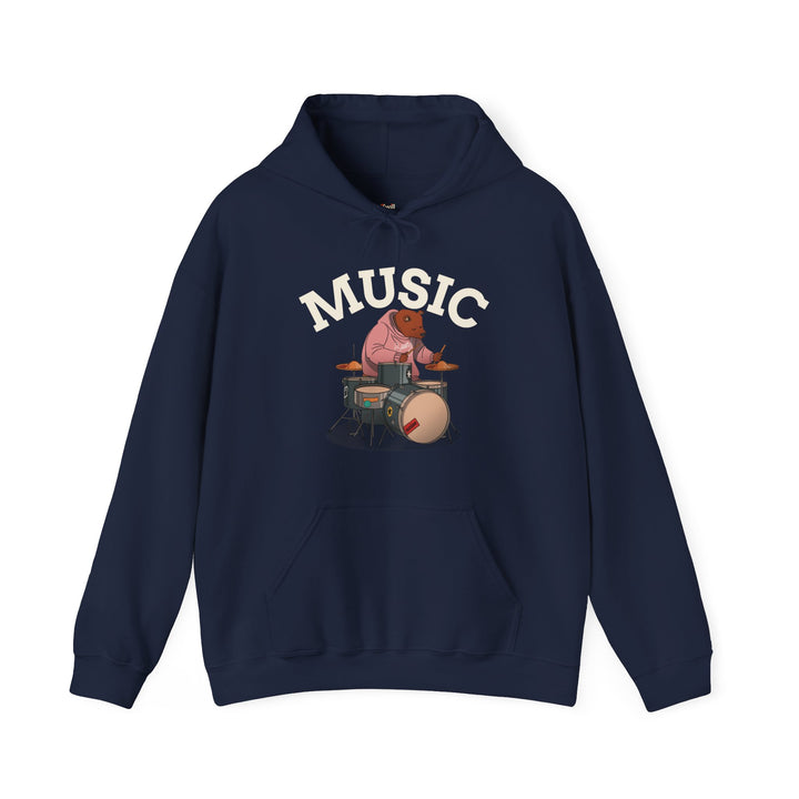 Band Bear Beats Drummer Hoodie | Navy