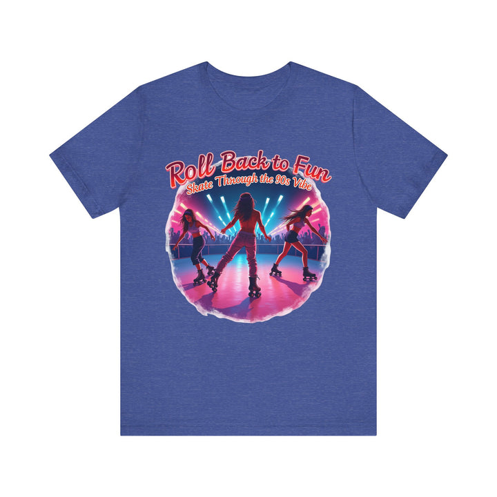 90s Roller Disco Queens T Shirt | Heather True Royal