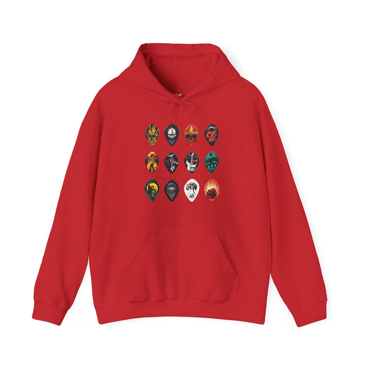 Rock Guitar Picks Collection Hoodie | Red