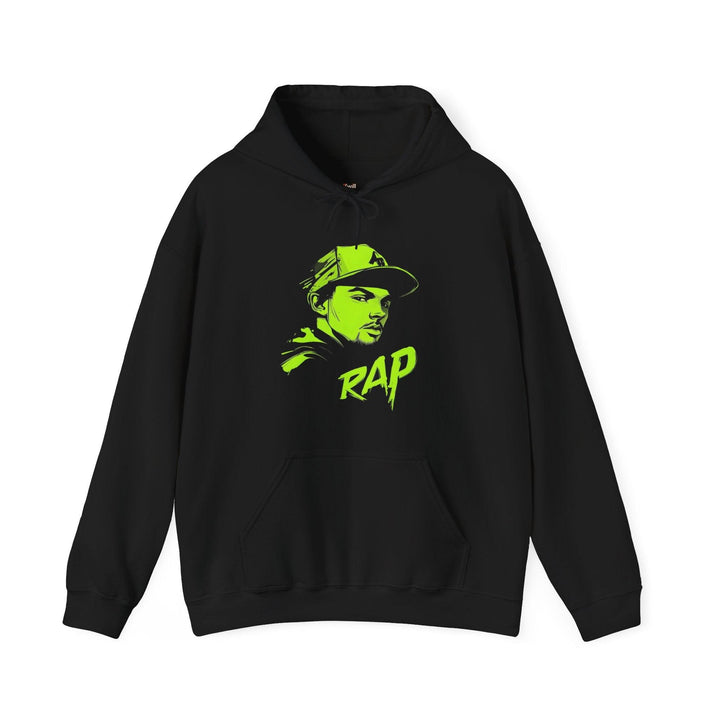 Rapper Neon Rap Vibes Hoodie | Black