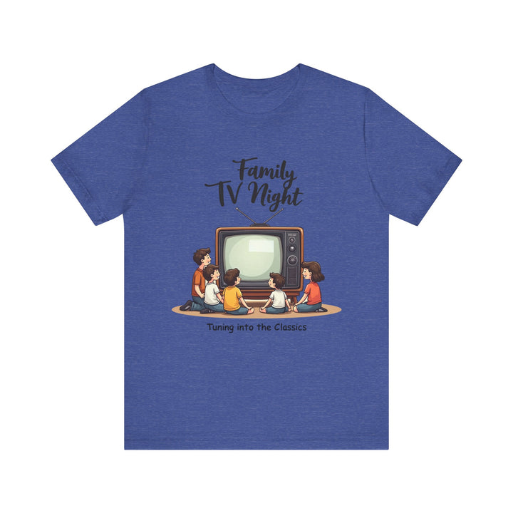 Retro Family TV Night T Shirt | Heather True Royal