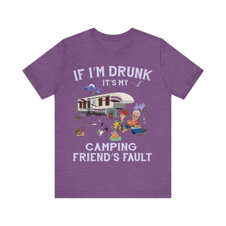 Summer Camp Drunk Camping Buddy T Shirt | Heather Team Purple