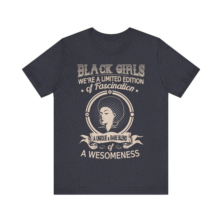 Retro Limited Edition Black Girls T Shirt | Heather Navy