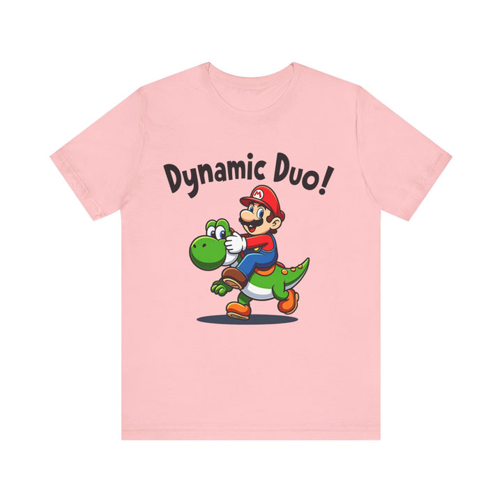 Mario Dynamic Duo T Shirt | Pink Twill Tees