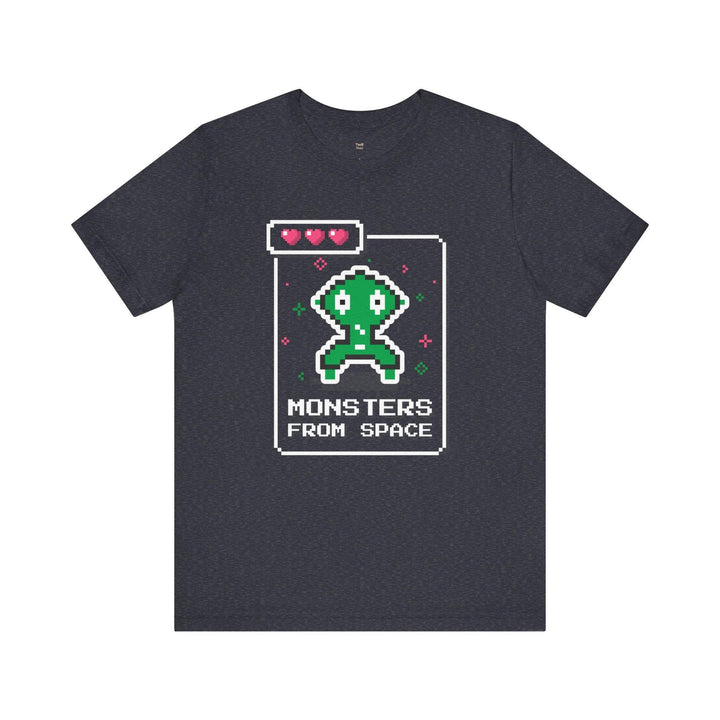 Retro Gaming Monsters From Space T Shirt | Heather Navy