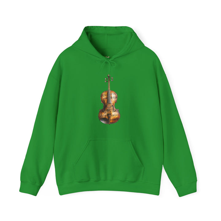 Classic Antique Violin Print Hoodie | Irish Green