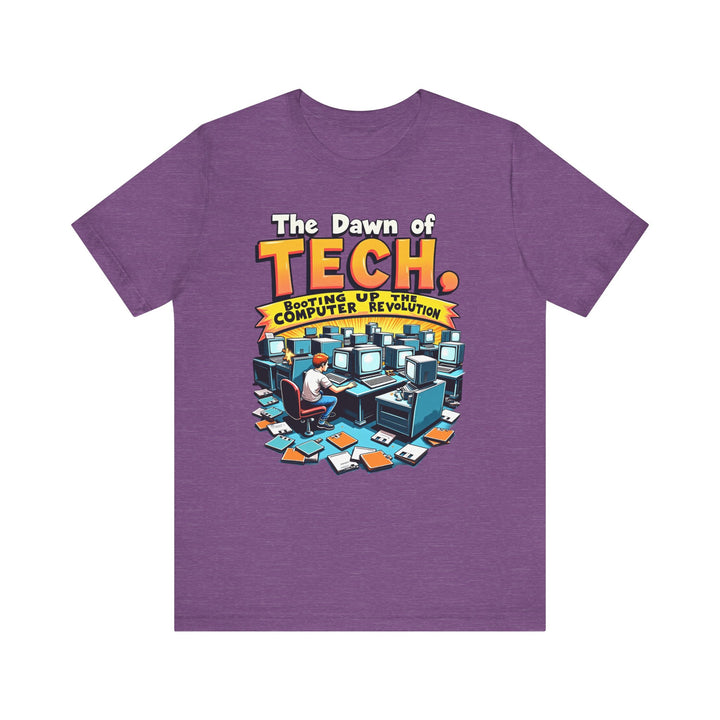 80s Computer Geek Startup T Shirt | Heather Team Purple