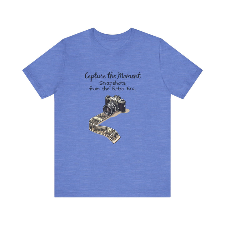 Retro Snapshots Capture the Moment T Shirt | Heather Columbia Blue