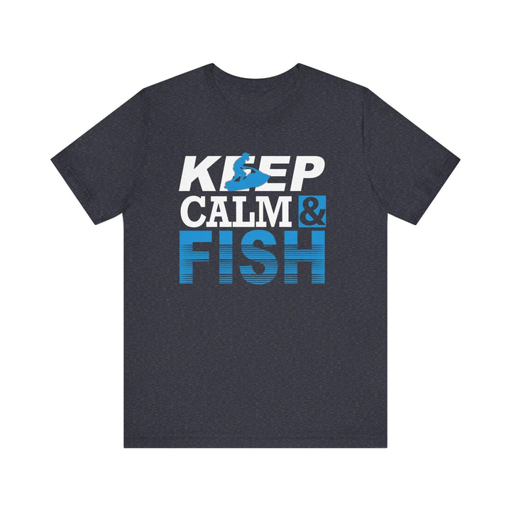 Fishing Keep Calm T Shirt | Heather Navy