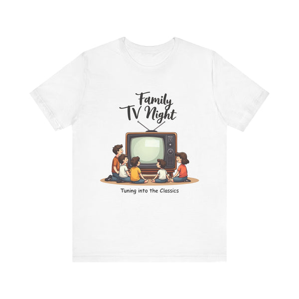 Retro Family TV Night T Shirt | White