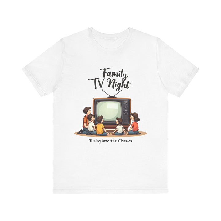 Retro Family TV Night T Shirt | White