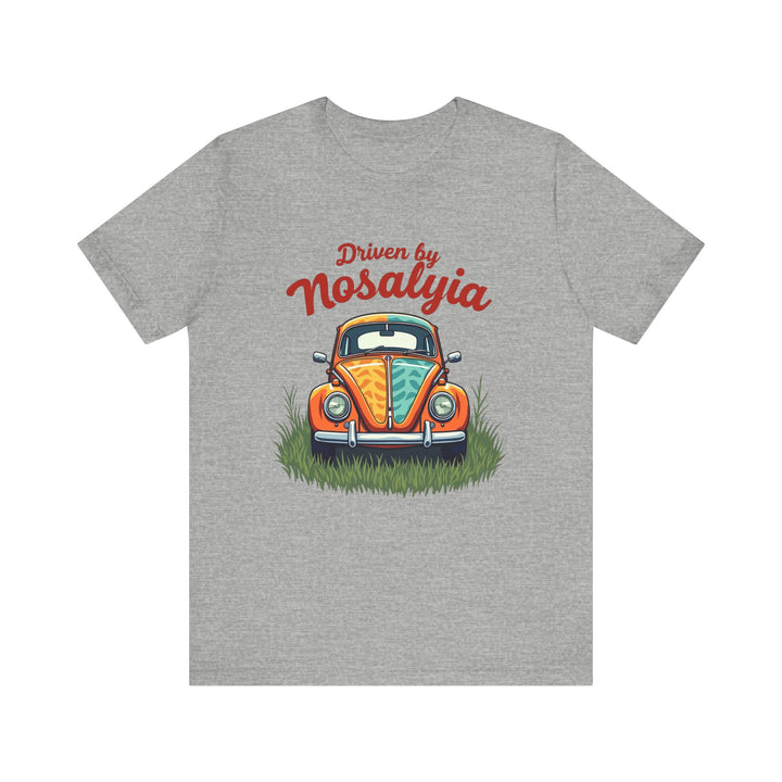 Retro Driven by Nostalgia T Shirt | Athletic Heather Twill Tees