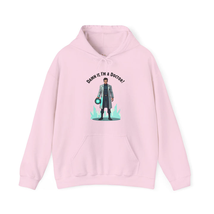 Star Trek Damn It I’m A Doctor Hoodie | Light Pink Twill Tees