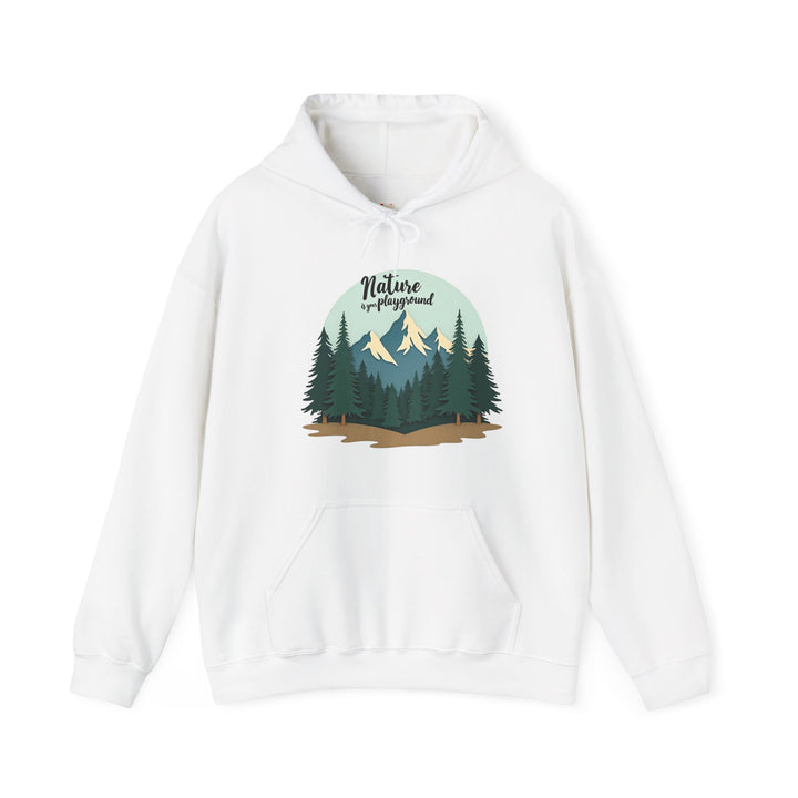 Hiking Nature Is Your Playground Hoodie | White Twill Tees