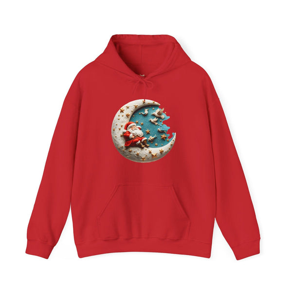 Christian Moonlit Santa Hoodie | Red