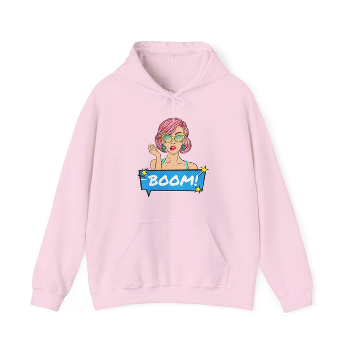 Retro Pop Art Boom Hoodie | Light Pink