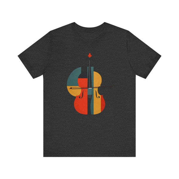 Classic Abstract Harmony Cello T Shirt | Dark Grey Heather