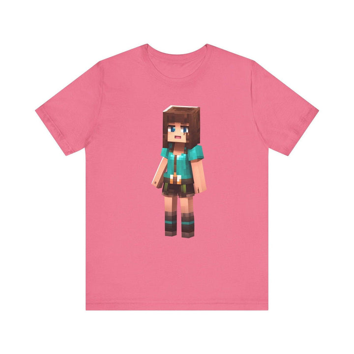 Minecraft Adventure Block Heroine T Shirt | Charity Pink