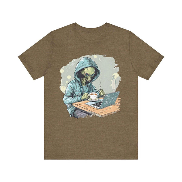 Alien Coder T Shirt | Heather Olive