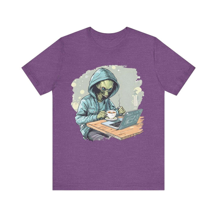 Alien Coder T Shirt | Heather Team Purple