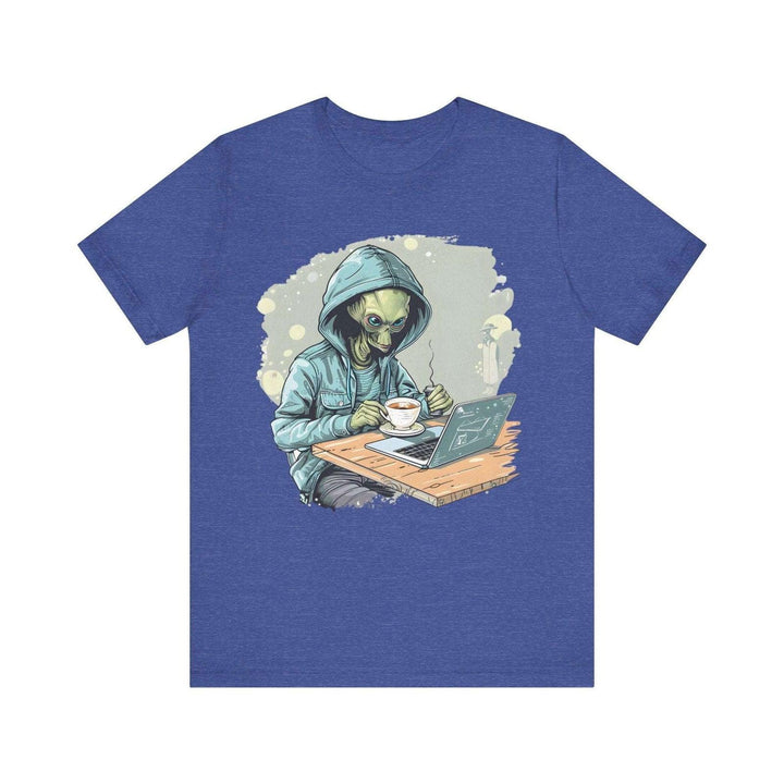 Alien Coder T Shirt | Heather True Royal