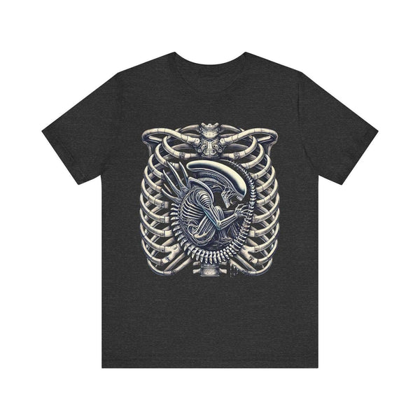 Alien Ribcage T Shirt | Dark Grey Heather