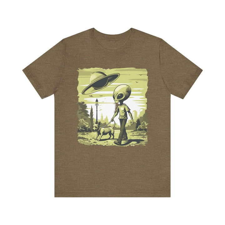 Alien Walks T Shirt | Heather Olive