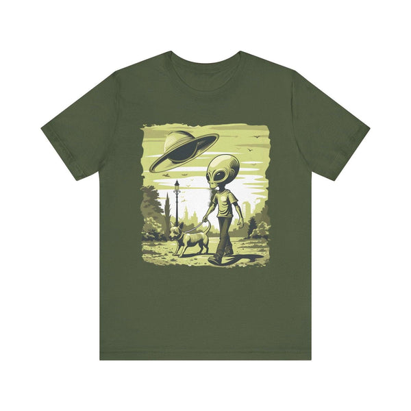 Alien Walks T Shirt | Military Green