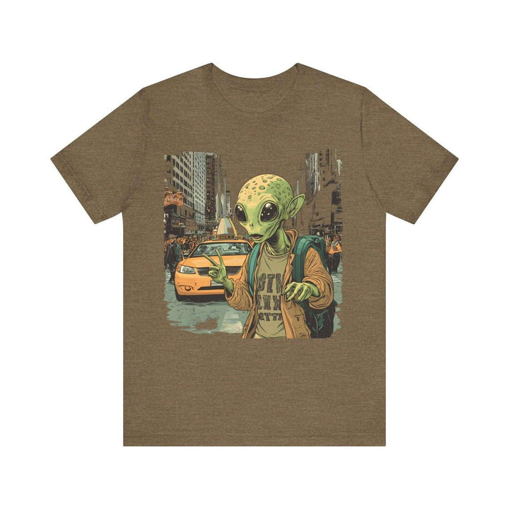 Alien in the City T Shirt | Heather Olive