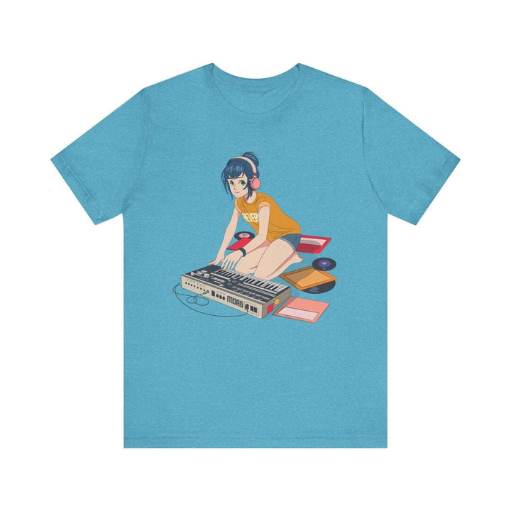 Band Anime DJ Vibes T Shirt | Heather Aqua