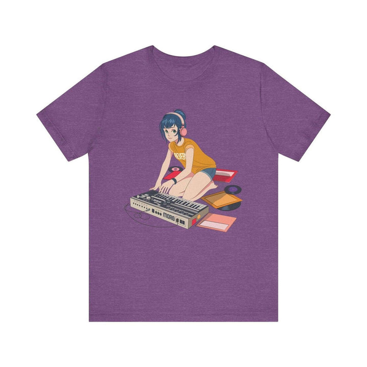 Band Anime DJ Vibes T Shirt | Heather Team Purple