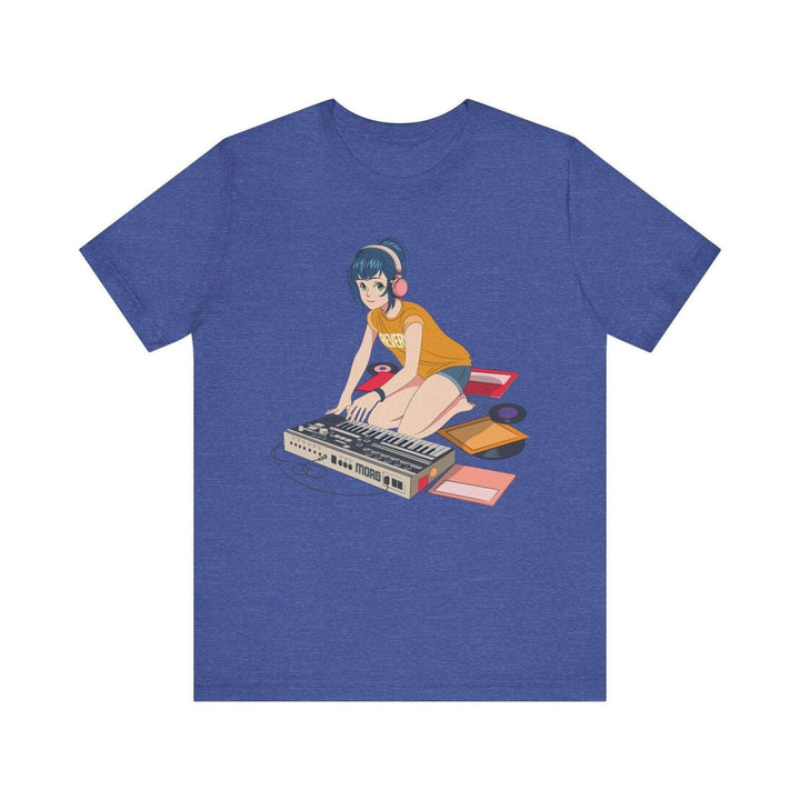 Band Anime DJ Vibes T Shirt | Heather True Royal