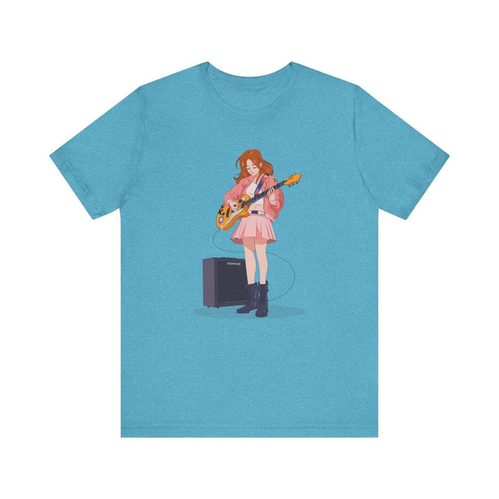 Band Anime Rock Girl T Shirt | Heather Aqua