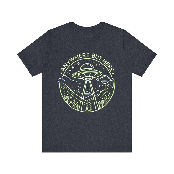 Alien Anywhere But Here T Shirt | Heather Navy