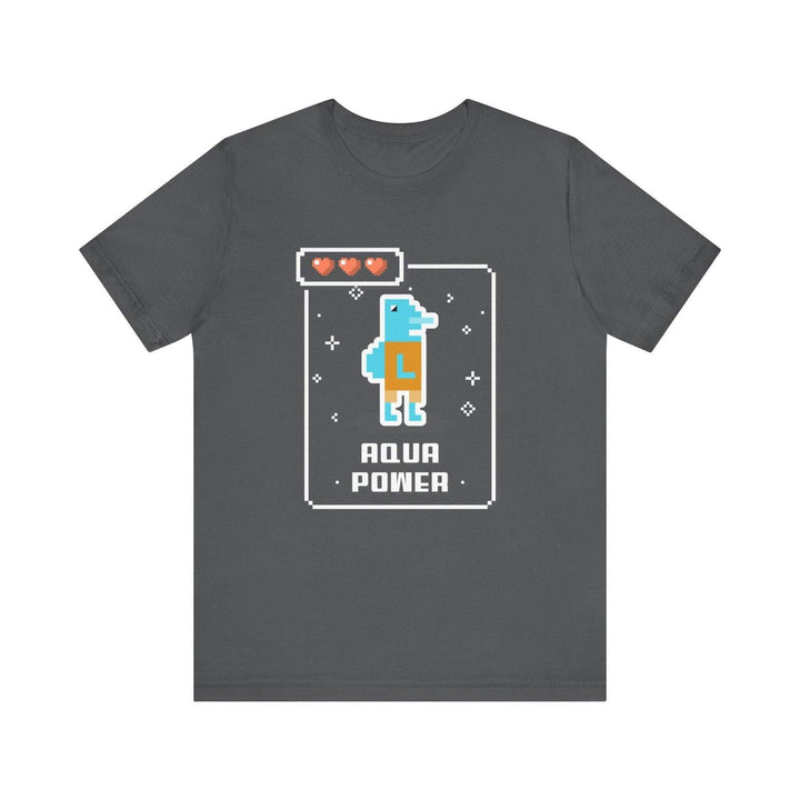 Retro Gaming Aqua Power Pixel T Shirt | Asphalt