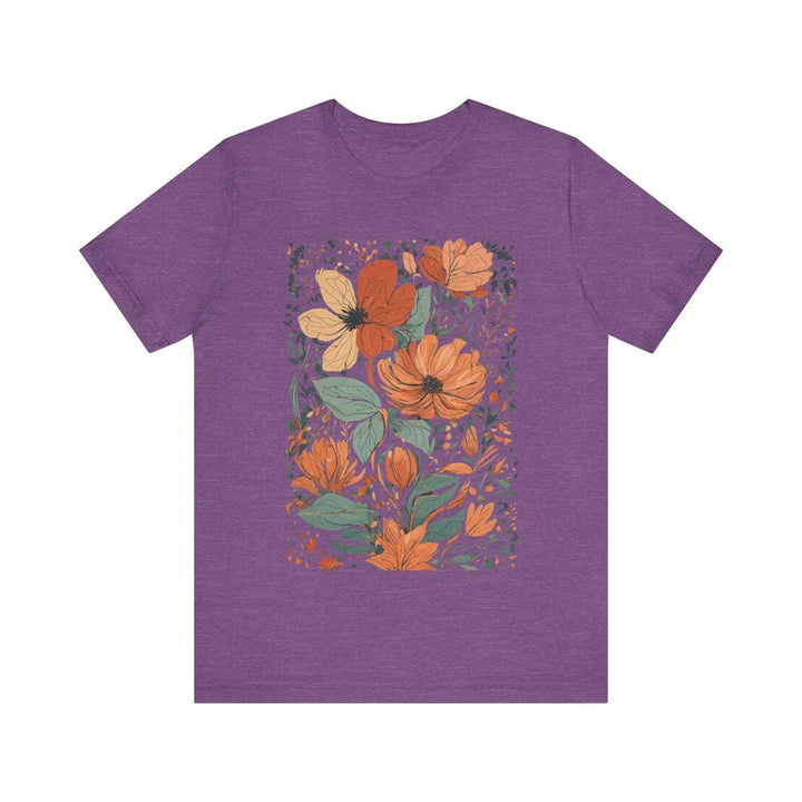 Flower Autumn Blooms T Shirt | Heather Team Purple