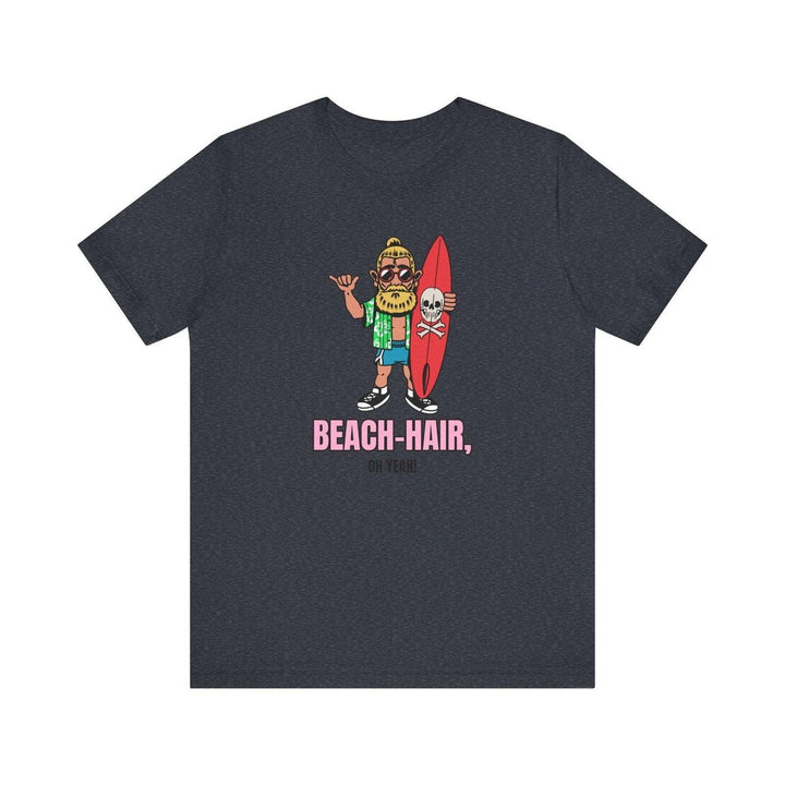 Beach Hair, Don’t Care T Shirt | Heather Navy Twill Tees