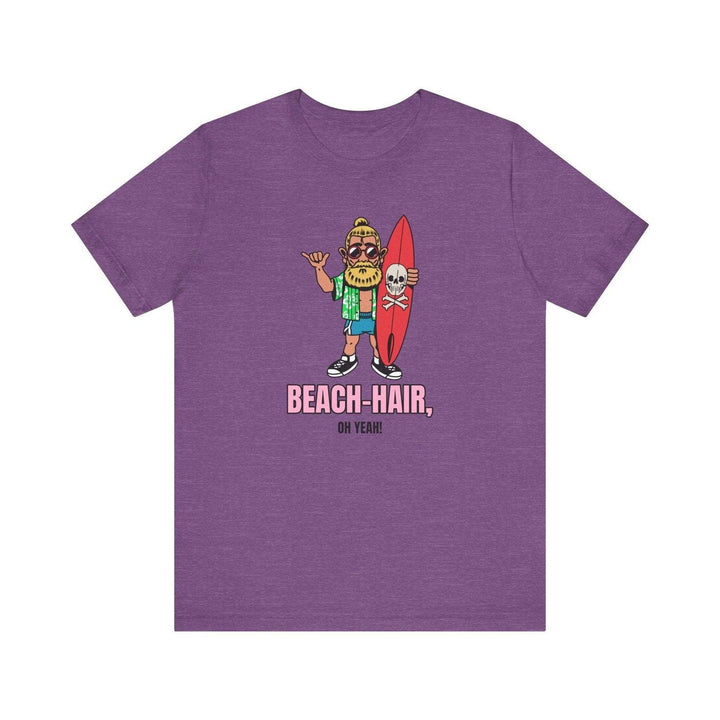 Beach Hair, Don’t Care T Shirt | Heather Team Purple Twill Tees