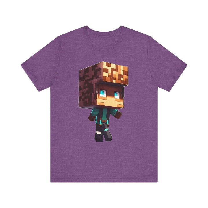 Minecraft Blocky Adventures T Shirt | Heather Team Purple