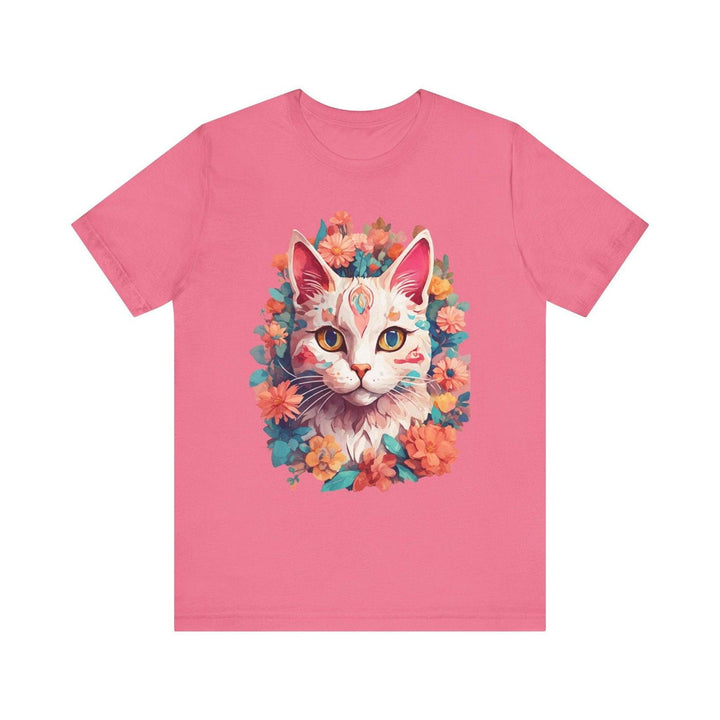 Flower Blossom Cat T Shirt | Charity Pink