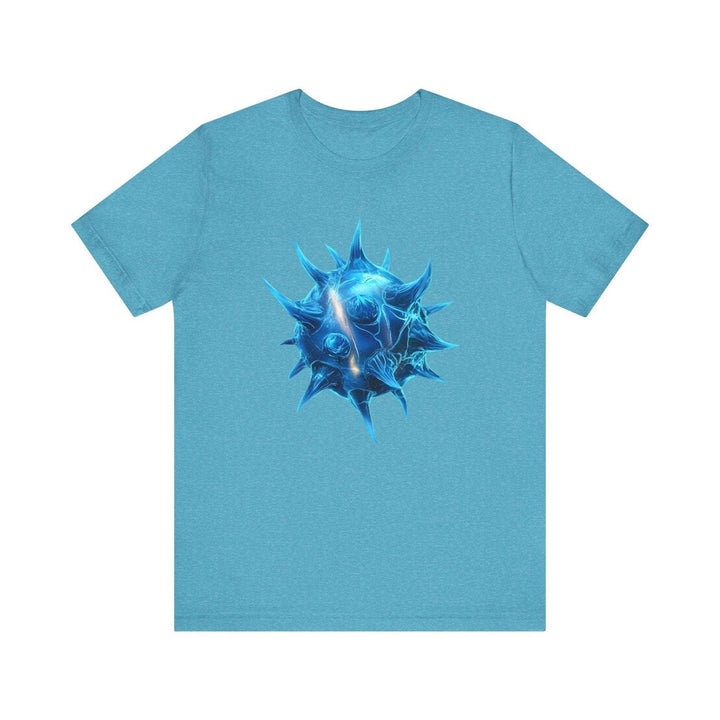 Mario Blue Spiny Shell Power T Shirt | Heather Aqua