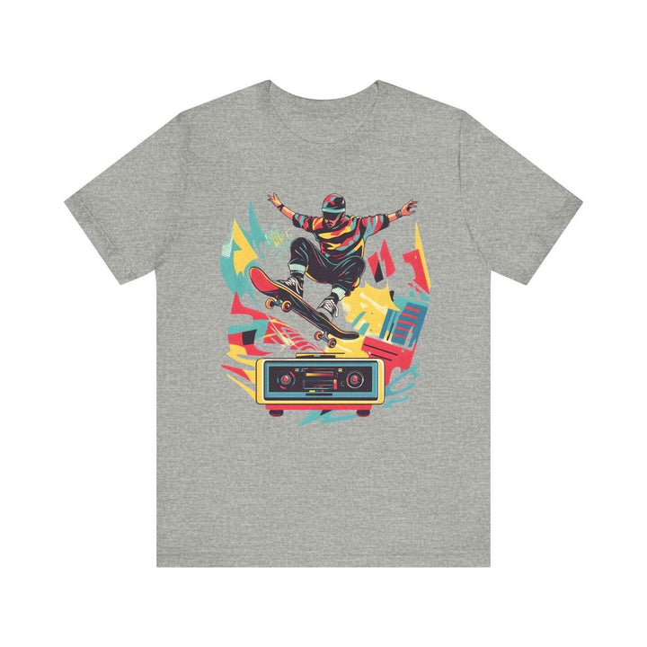 Hip Hop Boombox Skater T Shirt | Athletic Heather