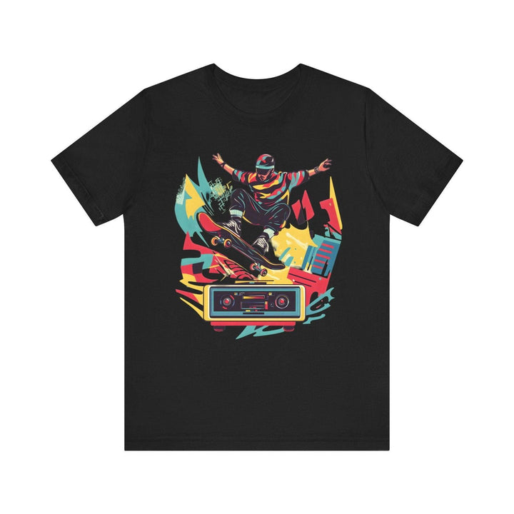 Hip Hop Boombox Skater T Shirt | Black