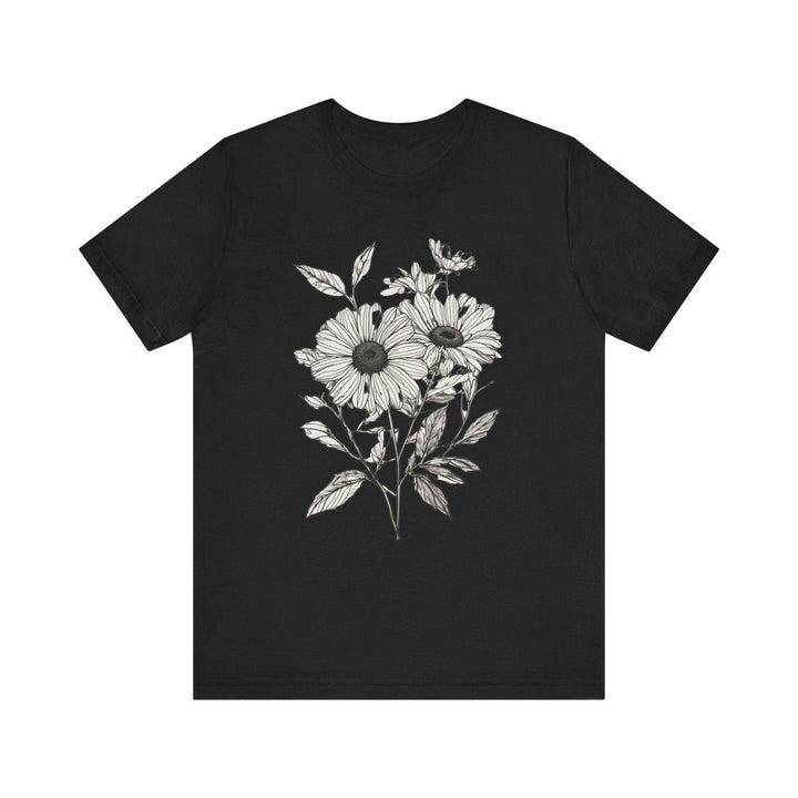 Flower Botanical Bliss T Shirt | Black