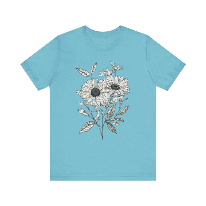 Flower Botanical Bliss T Shirt | Turquoise