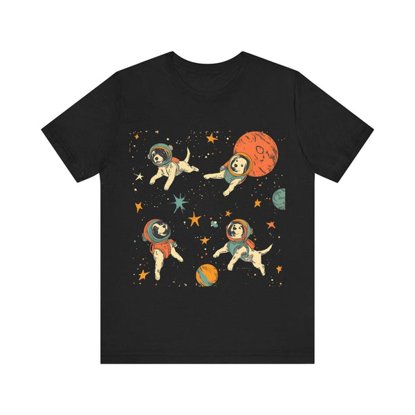 Alien Cosmic Pups Adventure T Shirt | Black