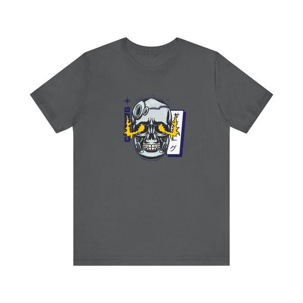 Adventure Cyber Skull T Shirt | Asphalt