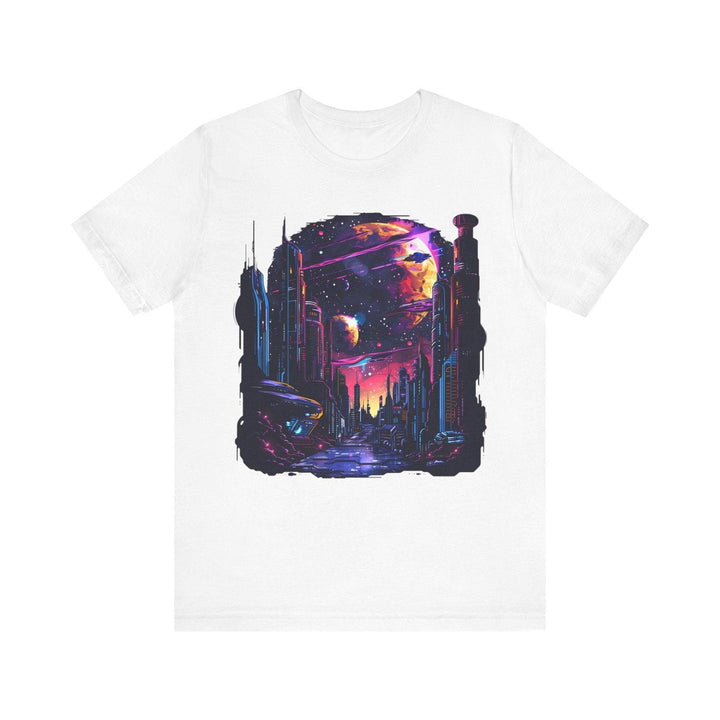 Nasa Cyberpunk Galaxy T Shirt | White