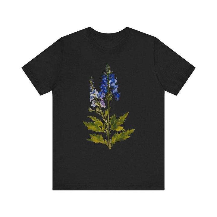 Flower Delphinium Dream T Shirt | Black