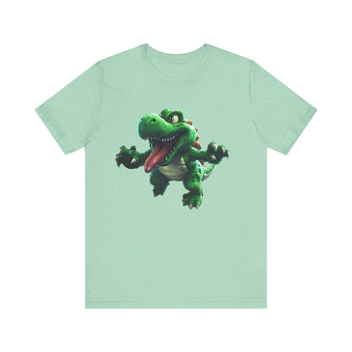 Mario Dino Frenzy T Shirt | Heather Mint